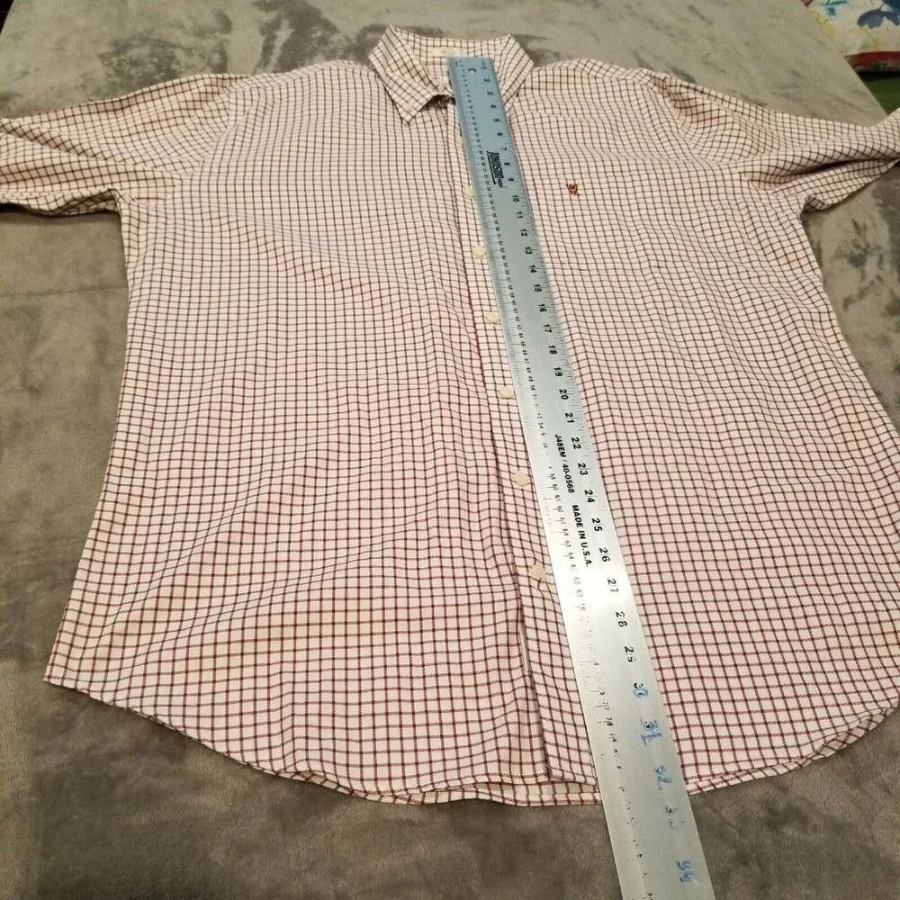 Peter Millar Men's Nanoluxe Easy Care Button-Down Long Sleeve Shirt Large Red